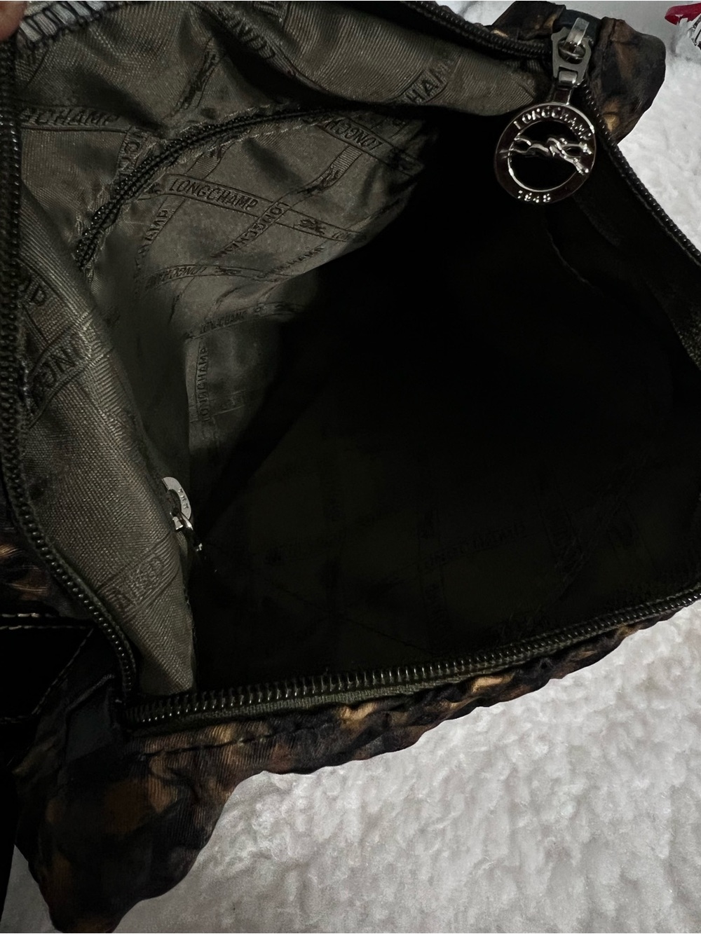 Longchamp Brown and Black Woven Crossbody with Leather Logo Patch - Picture 9 of 15